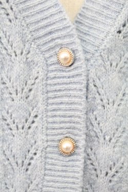 画像4: axes femme / 透かし編みふわふわニットカーディガン  サックス T-25-12-11-030-AX-TO-SA-ZT