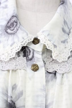 画像4: axes femme / ひまわり柄ノースリブラウス M グレー T-25-12-11-003-AX-BL-SA-ZT