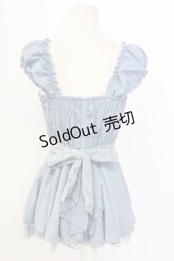 画像2: axes femme / 編み上げペプラムビスチェ M サックス T-25-12-11-031-AX-TO-SA-ZT