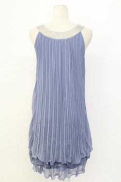 画像2: axes femme / プリーツノースリーブワンピース M ブルー T-25-12-11-032-AX-OP-SA-ZT