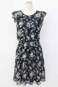 axes femme / 花柄ワンピース M ブルー T-25-12-11-033-AX-BL-SA-ZT