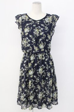 画像1: axes femme / 花柄ワンピース M ブルー T-25-12-11-033-AX-BL-SA-ZT