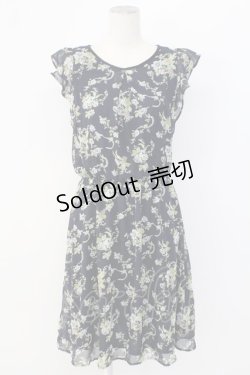 画像1: axes femme / 花柄ワンピース M ブルー T-25-12-11-033-AX-BL-SA-ZI