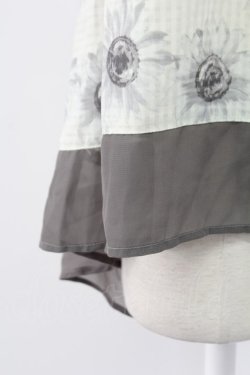 画像5: axes femme / ひまわり柄ノースリブラウス M グレー T-25-12-11-003-AX-BL-SA-ZT