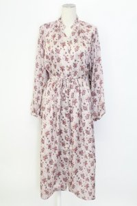 axes femme / ミニブーケ柄らくちんワンピース M アワピンク T-25-12-11-036-AX-OP-SA-ZI