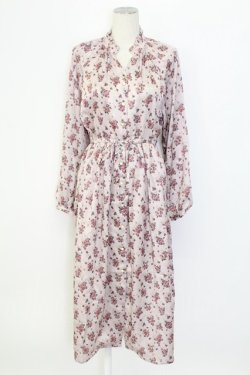 画像1: axes femme / ミニブーケ柄らくちんワンピース M アワピンク T-25-12-11-036-AX-OP-SA-ZT