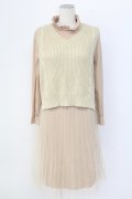 axes femme / ニットベスト重ねワンピース M ベージュ T-25-12-11-037-AX-OP-SA-ZT