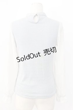 画像2: axes femme / お花ｘリボンモチーフリブプルオーバー M ブルー T-25-12-11-004-AX-TO-SA-ZT