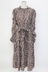 axes femme / 小花柄ティアードワンピース L チャ T-25-12-11-038-AX-OP-SA-ZI