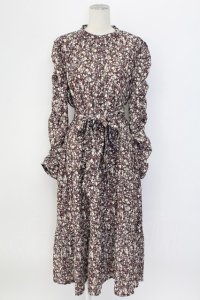 axes femme / 小花柄ティアードワンピース L チャ T-25-12-11-038-AX-OP-SA-ZT