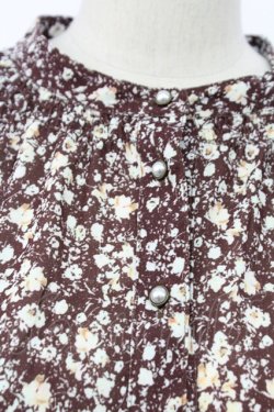 画像4: axes femme / 小花柄ティアードワンピース L チャ T-25-12-11-038-AX-OP-SA-ZT