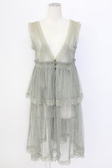 axes femme / ドットチュール重ねジレ M グリーン T-25-12-11-039-AX-TO-SA-ZT