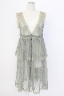 画像1: axes femme / ドットチュール重ねジレ M グリーン T-25-12-11-039-AX-TO-SA-ZT