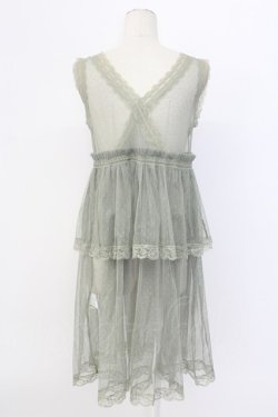 画像2: axes femme / ドットチュール重ねジレ M グリーン T-25-12-11-039-AX-TO-SA-ZT