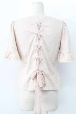 画像2: LODISPOTTO / シフォンリボンストーン半袖カットソー  ピンク T-25-12-11-001-LO-TO-SA-ZT