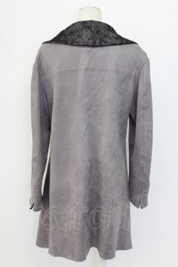 画像2: axes femme / レーススエードコーデイガン  チャコール T-25-12-11-040-AX-TO-SA-ZT