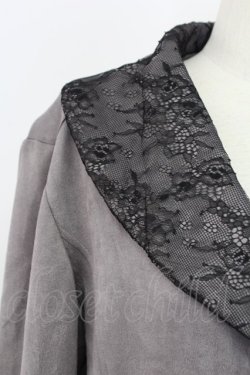 画像3: axes femme / レーススエードコーデイガン  チャコール T-25-12-11-040-AX-TO-SA-ZT