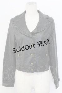 axes femme / エコレザーフリルブルゾン  黒 T-25-12-11-041-AX-JA-SA-ZI