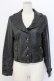 画像1: axes femme / エコレザーフリルブルゾン  黒 T-25-12-11-041-AX-JA-SA-ZT (1)