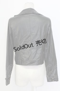 画像2: axes femme / エコレザーフリルブルゾン  黒 T-25-12-11-041-AX-JA-SA-ZI