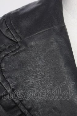 画像3: axes femme / エコレザーフリルブルゾン  黒 T-25-12-11-041-AX-JA-SA-ZT