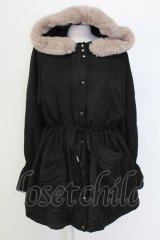 axes femme / フード付ミドル丈モッズコート L ブラック T-25-12-11-043-AX-CO-SA-ZT