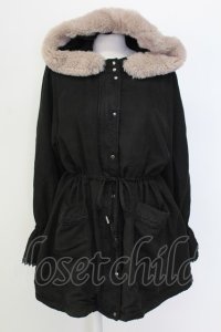 axes femme / フード付ミドル丈モッズコート L ブラック T-25-12-11-043-AX-CO-SA-ZI