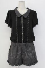 axes femme / ストライプ切替オールインワン M ブラック T-25-12-11-044-AX-OP-SA-ZI