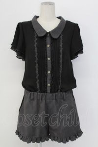 axes femme / ストライプ切替オールインワン M ブラック T-25-12-11-044-AX-OP-SA-ZT