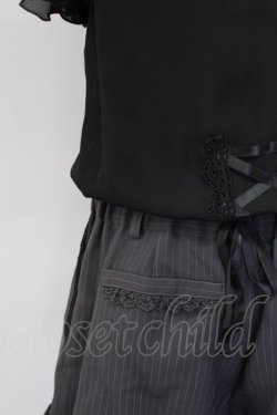 画像3: axes femme / ストライプ切替オールインワン M ブラック T-25-12-11-044-AX-OP-SA-ZT