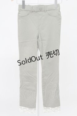 画像1: axes femme / 裾レースストレッチパンツ M グリーン T-25-12-11-045-AX-PA-SA-ZT