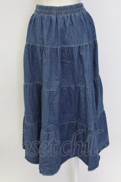 画像2: axes femme / リボン&デニムスカート  青デニムＸ白 T-25-12-11-046-AX-SK-SA-ZT