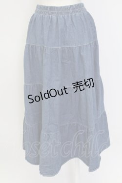 画像2: axes femme / リボン&デニムスカート  青デニムＸ白 T-25-12-11-046-AX-SK-SA-ZI