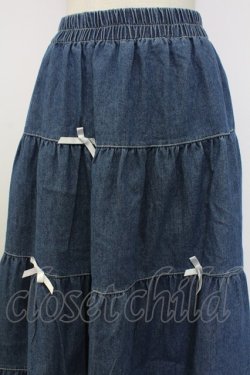 画像4: axes femme / リボン&デニムスカート  青デニムＸ白 T-25-12-11-046-AX-SK-SA-ZT