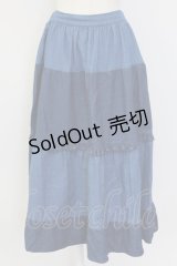 axes femme Nostalgic / フリルデニム切替スカート  青デニム T-25-12-11-047-LO-SK-SA-ZI