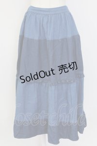 axes femme Nostalgic / フリルデニム切替スカート  青デニム T-25-12-11-047-LO-SK-SA-ZT