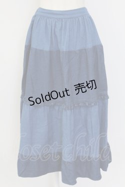 画像1: axes femme Nostalgic / フリルデニム切替スカート  青デニム T-25-12-11-047-LO-SK-SA-ZI