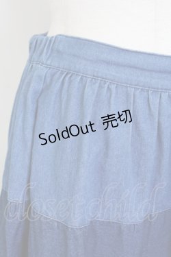 画像3: axes femme Nostalgic / フリルデニム切替スカート  青デニム T-25-12-11-047-LO-SK-SA-ZI