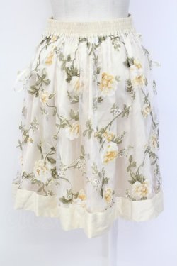 画像2: axes femme / 花ptオーガンジー重ねスカート M ベージュ T-25-12-11-048-AX-SK-SA-ZT