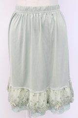axes femme / お花付きペチスカート M グリーン T-25-12-11-049-AX-SK-SA-ZT