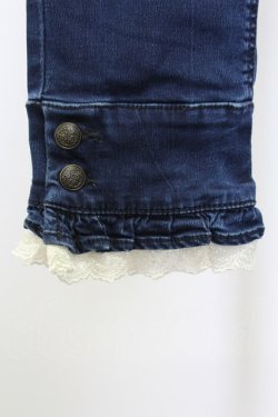 画像4: axes femme / パール&刺繍裾レースデニムパンツ S ブルー T-25-12-11-050-AX-PA-SA-ZT