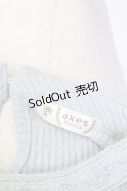 画像9: axes femme / お花ｘリボンモチーフリブプルオーバー M ブルー T-25-12-11-004-AX-TO-SA-ZT
