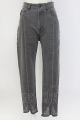 axes femme / 刺繍スリットフィットデニム M グレー T-25-12-11-051-AX-PA-SA-ZT