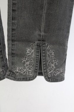 画像4: axes femme / 刺繍スリットフィットデニム M グレー T-25-12-11-051-AX-PA-SA-ZT