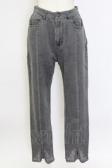 axes femme / 刺繍スリットフィットデニム L グレー T-25-12-11-052-AX-PA-SA-ZT