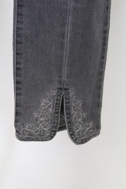 画像4: axes femme / 刺繍スリットフィットデニム L グレー T-25-12-11-052-AX-PA-SA-ZT