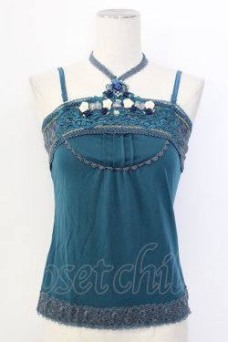 画像1: axes femme / ガーデンホルターキャミソール M グリーン T-25-12-11-005-AX-TO-SA-ZT