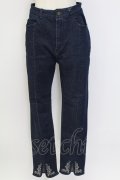axes femme / 刺繍スリットフィットデニム L インディゴ T-25-12-11-053-AX-PA-SA-ZT