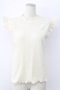 axes femme / コットンレース使いトップス M クリーム T-25-12-11-006-AX-TO-SA-ZT