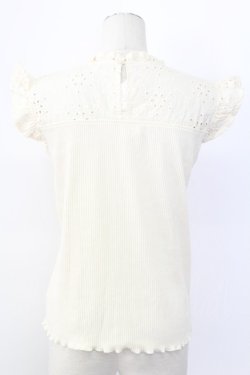 画像2: axes femme / コットンレース使いトップス M クリーム T-25-12-11-006-AX-TO-SA-ZT